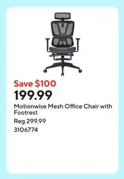 Staples Motionwise Mesh Office Chair with Footrest offer