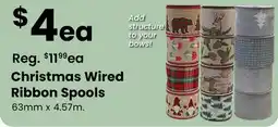 Fabricland Christmas Wired Ribbon Spools offer