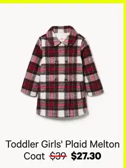 Joe Fresh Toddler Girls' Plaid Melton Coat offer