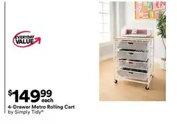 Michaels 4-Drawer metro Rolling Cart by Simply Tidy offer