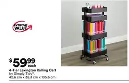 Michaels 4-Tier Lexington Rolling Cart by Simply Tidy offer