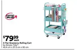 Michaels 3-Tier Gramercy Rolling Cart by Simply Tidy offer