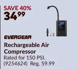 Princess Auto EVERGEAR Rechargeable Air Compressor offer