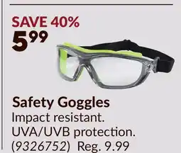 Princess Auto Safety Goggles offer