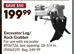 Princess Auto REDROCK Excavator Log/ Rock Grabber offer