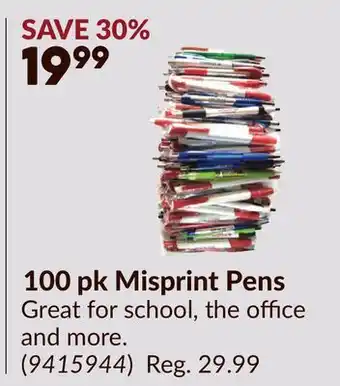 Princess Auto 100 pk Misprint Pens offer