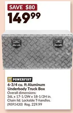 Princess Auto 6-3/4 cu. ftAluminum Underbody Truck Box offer