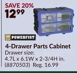 Princess Auto 4-Drawer Parts Cabinet offer