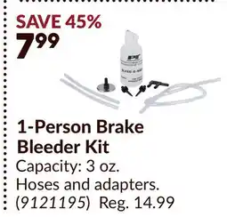 Princess Auto PERFORMANCE TOOL 1-Person Brake Bleeder Kit offer