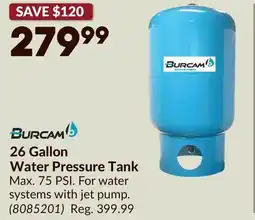 Princess Auto 26 Gallon Water Pressure Tank offer