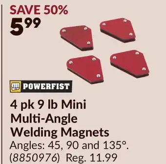 Princess Auto 4 pk 9 lb Mini Multi-Angle Welding Magnets offer