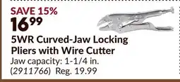 Princess Auto 5WR Curved-Jaw Locking Pliers with Wire Cutter offer