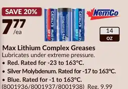 Princess Auto Max Lithium Complex Greases offer