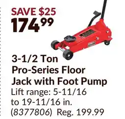 Princess Auto 3-1/2 Ton Pro-Series Floor Jack with Foot Pump offer