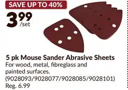 Princess Auto 5 pk Mouse Sander Abrasive Sheets offer