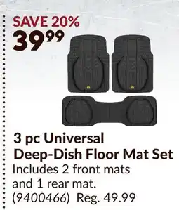 Princess Auto CAT 3 pc Universal Deep-Dish Floor Mat Set offer