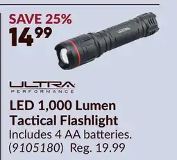 Princess Auto LED 1,000 Lumen Tactical Flashlight offer