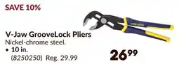 Princess Auto V-Jaw GrooveLock Pliers 10 in offer