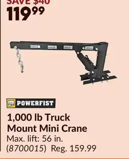 Princess Auto 1,000 lb Truck Mount Mini Crane offer