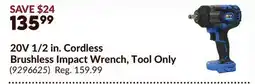 Princess Auto 20V 1/2 in. Cordless Brushless Impact Wrench offer
