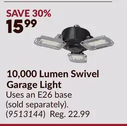 Princess Auto 10,000 Lumen Swivel Garage Light offer