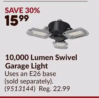 Princess Auto 10,000 Lumen Swivel Garage Light offer