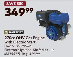 Princess Auto 270cc OHV Gas Engine with Electric Start offer