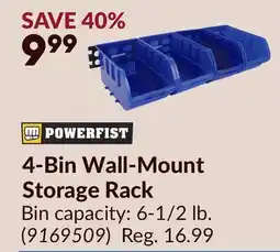 Princess Auto 4-Bin Wall-Mount Storage Rack offer
