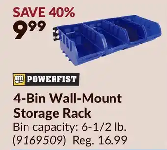 Princess Auto 4-Bin Wall-Mount Storage Rack offer