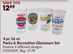 Princess Auto 4 pc 16 oz Parks & Recreation Glassware Set offer