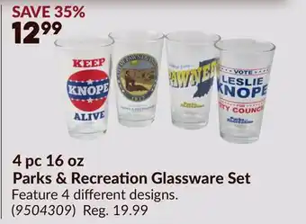 Princess Auto 4 pc 16 oz Parks & Recreation Glassware Set offer