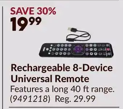 Princess Auto Rechargeable 8-Device Universal Remote offer