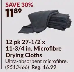 Princess Auto 12 pk 27-1/2 x 11-3/4 in. Microfibre Drying Cloths offer