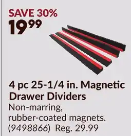 Princess Auto 4 pc 25-1/4 in. Magnetic Drawer Dividers offer