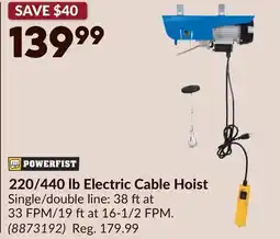 Princess Auto 220/440 lb Electric Cable Hoist offer