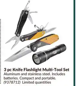 Princess Auto 3 pc Knife Flashlight Multi-Tool Set offer
