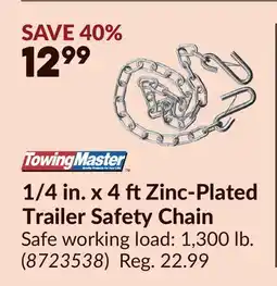 Princess Auto TOWING MASTER 1/4 in. x 4 ftZinc-Plated Trailer Safety Chain offer