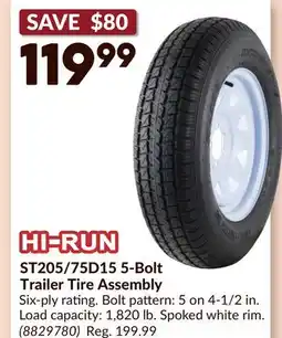 Princess Auto ST205/75D15 5-Bolt Trailer Tire Assembly offer