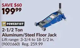 Princess Auto 2-1/2 Ton Aluminum/Steel Floor Jack offer