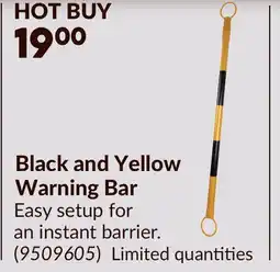 Princess Auto Black and Yellow Warning Bar offer