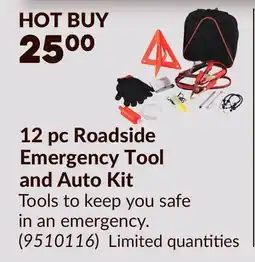 Princess Auto 12 pc Roadside Emergency Tool and Auto Kit offer