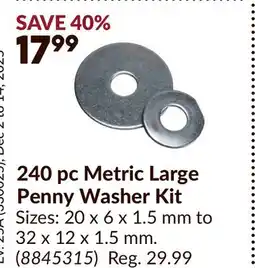 Princess Auto 240 pc Metric Large Penny Washer Kit offer
