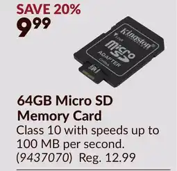 Princess Auto 64GB Micro SD Memory Card offer