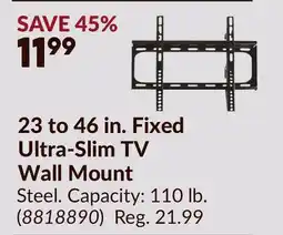 Princess Auto 23 to 46 in. Fixed Ultra-Slim TV Wall Mount offer
