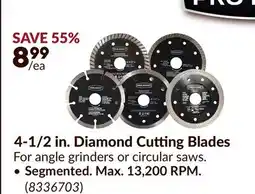 Princess Auto 4-1/2 in. Diamond Cutting Blades Segmented. Max. 13,200 RPM offer