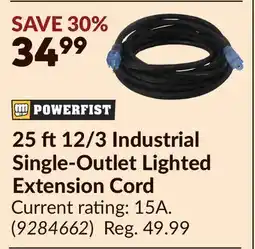 Princess Auto 25 ft12/3 Industrial Single-Outlet Lighted Extension Cord offer