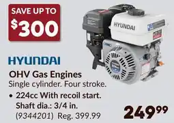 Princess Auto 224cc With recoil start. Shaft dia.: 3/4 in. OHV Gas Engines offer