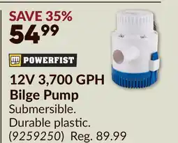 Princess Auto 12V 3,700 GPH Bilge Pump offer