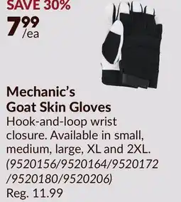 Princess Auto Mechanic's Goat Skin Gloves offer
