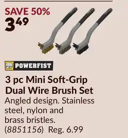 Princess Auto 3 pc Mini Soft-Grip Dual Wire Brush Set offer